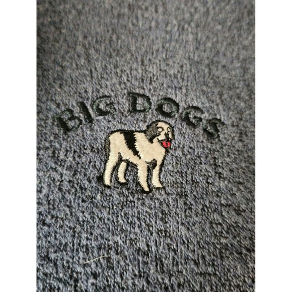 VINTAGE Big Dogs Fleece Sweatshirt Men XL Blue Heavy Knit Embroidered Logo - Picture 5 of 9